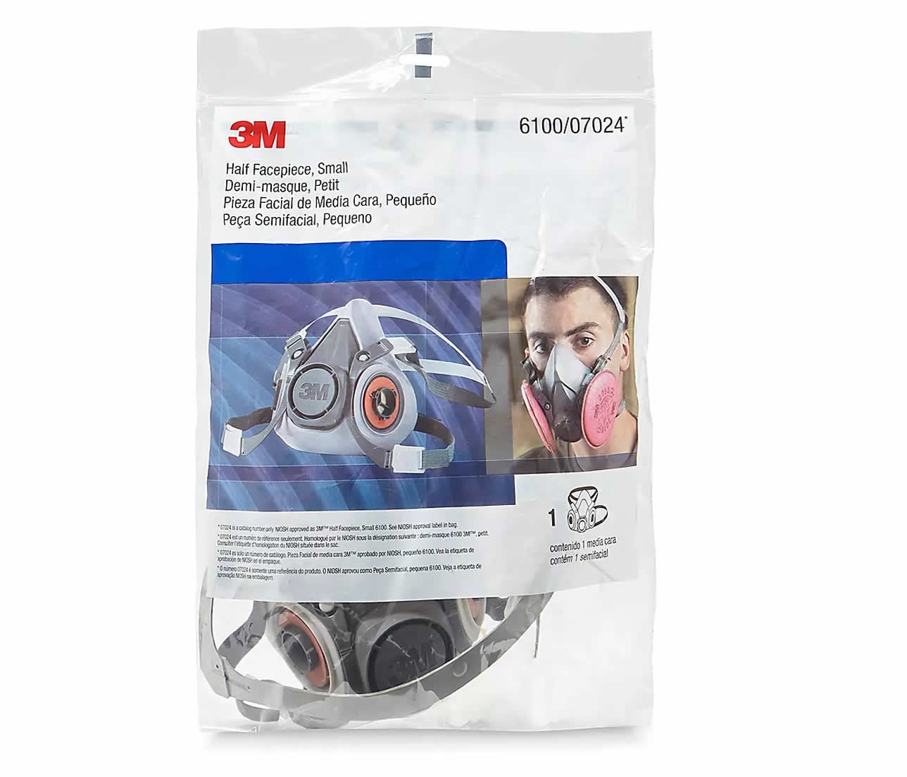 RESPIRADOR DE MEDIA CARA 6100 3M